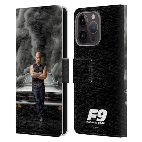 Fast & Furious Franchise Key Art F9 The Fast Saga Dom Leather Book Wallet Case Cover For Apple iPhone 15 Pro