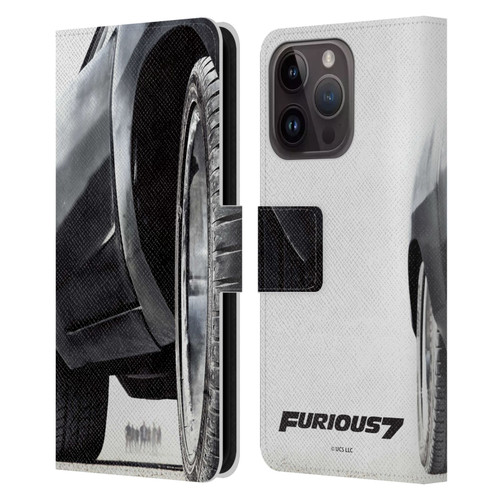 Fast & Furious Franchise Key Art Furious Tire Leather Book Wallet Case Cover For Apple iPhone 15 Pro