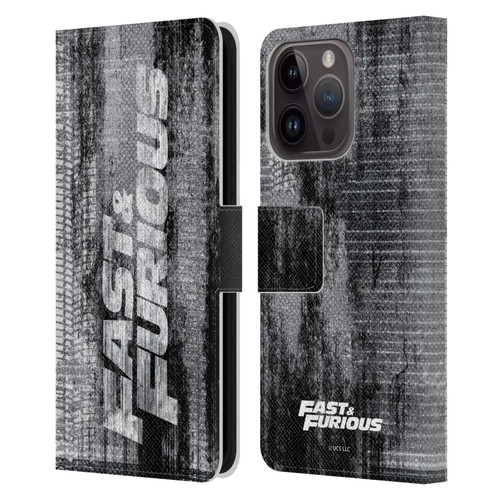 Fast & Furious Franchise Logo Art Tire Skid Marks Leather Book Wallet Case Cover For Apple iPhone 15 Pro