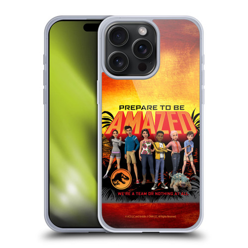 Jurassic World: Camp Cretaceous Character Art Amazed Soft Gel Case for Apple iPhone 15 Pro Max