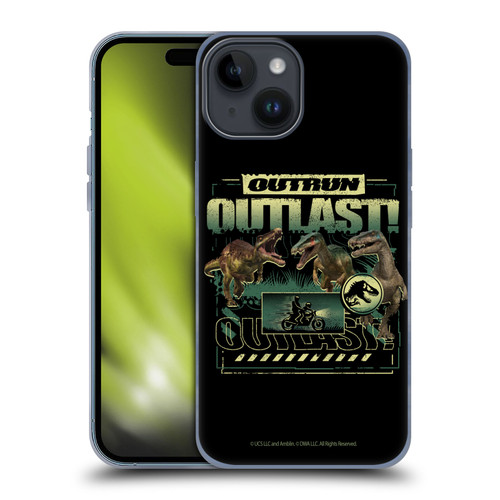 Jurassic World: Camp Cretaceous Dinosaur Graphics Outlast Soft Gel Case for Apple iPhone 15