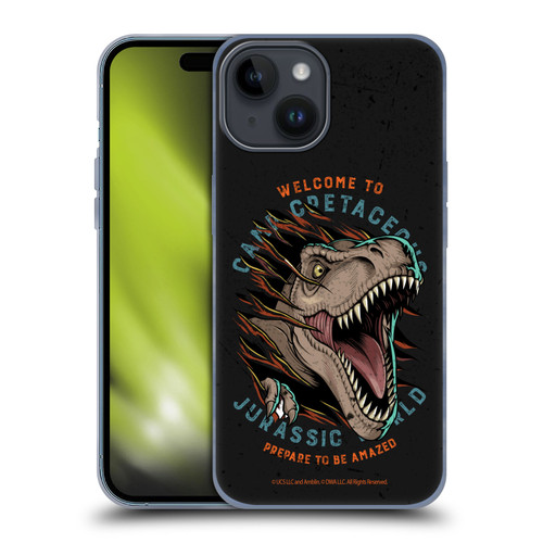 Jurassic World: Camp Cretaceous Dinosaur Graphics Welcome Soft Gel Case for Apple iPhone 15