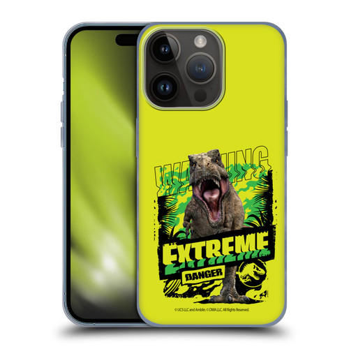 Jurassic World: Camp Cretaceous Dinosaur Graphics Extreme Danger Soft Gel Case for Apple iPhone 15 Pro