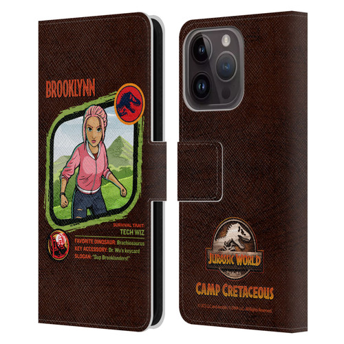 Jurassic World: Camp Cretaceous Character Art Brooklynn Leather Book Wallet Case Cover For Apple iPhone 15 Pro