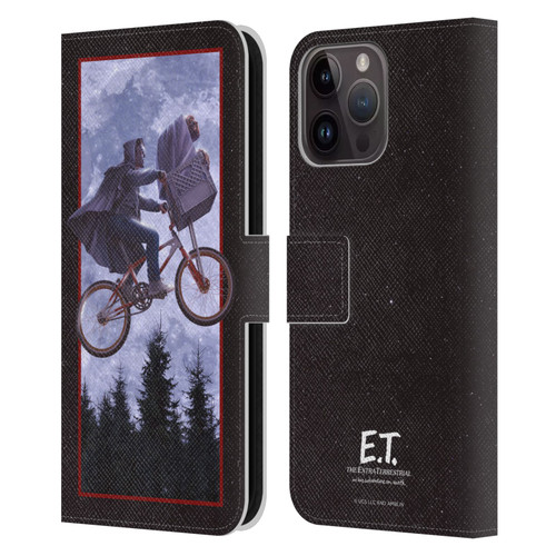 E.T. Graphics Night Bike Rides Leather Book Wallet Case Cover For Apple iPhone 15 Pro Max