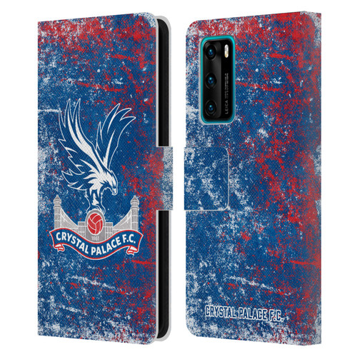 Crystal Palace FC Crest Distressed Leather Book Wallet Case Cover For Huawei P40 5G