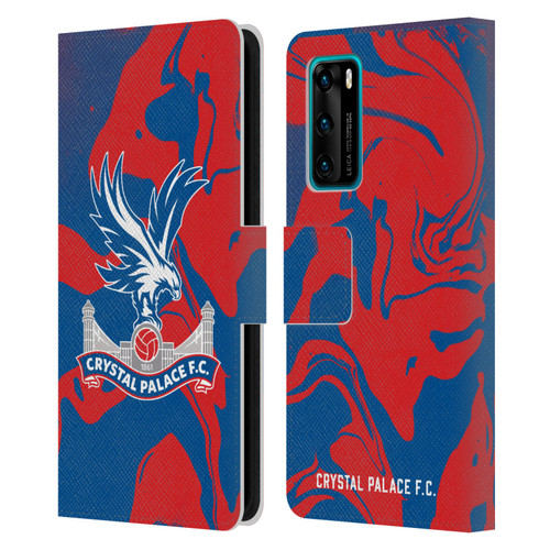 Crystal Palace FC Crest Red And Blue Marble Leather Book Wallet Case Cover For Huawei P40 5G
