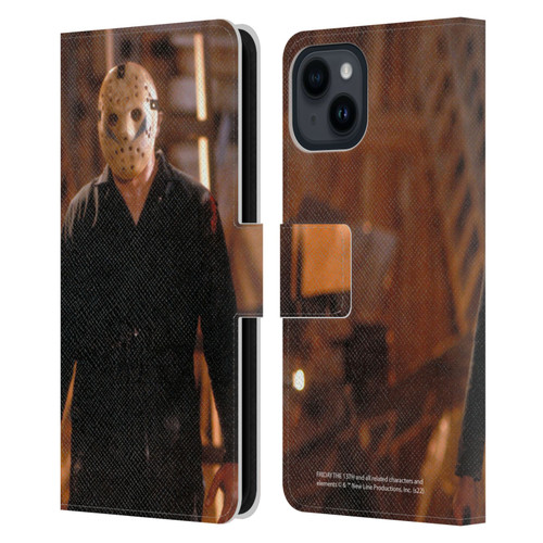 Friday the 13th: A New Beginning Graphics Jason Voorhees Leather Book Wallet Case Cover For Apple iPhone 15