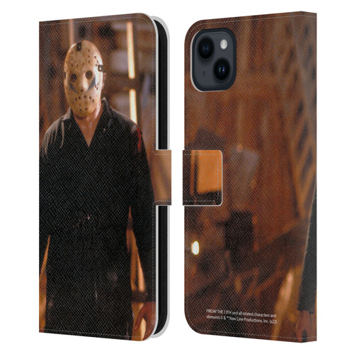 Friday the 13th: A New Beginning Graphics Jason Voorhees Leather Book Wallet Case Cover For Apple iPhone 15 Plus