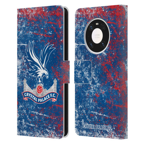 Crystal Palace FC Crest Distressed Leather Book Wallet Case Cover For Huawei Mate 40 Pro 5G