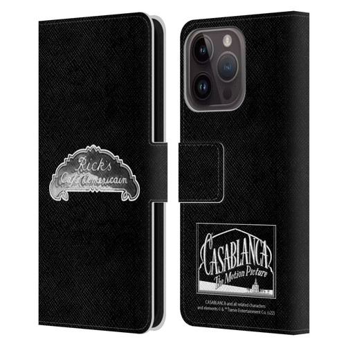 Casablanca Graphics Rick's Cafe Leather Book Wallet Case Cover For Apple iPhone 15 Pro