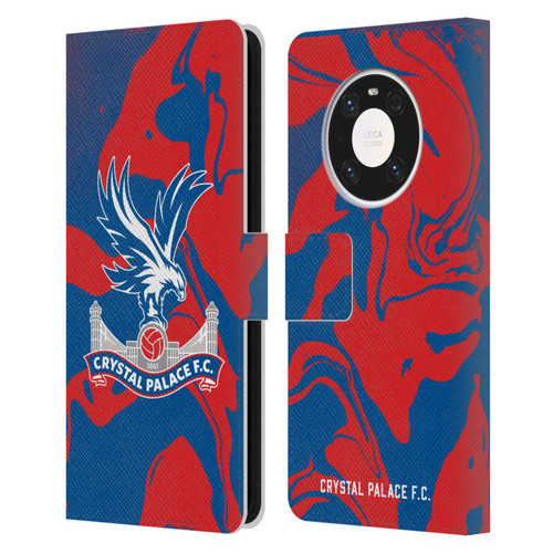 Crystal Palace FC Crest Red And Blue Marble Leather Book Wallet Case Cover For Huawei Mate 40 Pro 5G