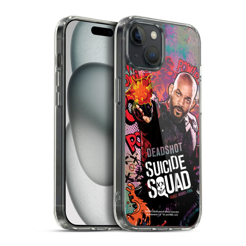 Suicide Squad 2016 Graphics Deadshot Poster Soft Gel Case for Apple iPhone 15 Plus & MagSafe