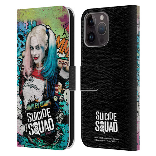 Suicide Squad 2016 Graphics Harley Quinn Poster Leather Book Wallet Case Cover For Apple iPhone 15 Pro Max