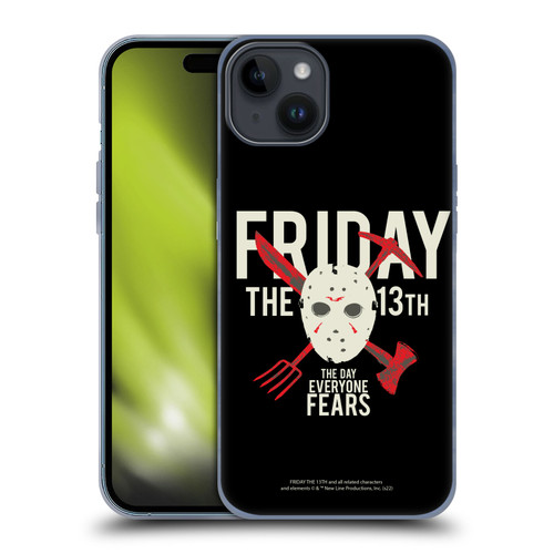 Friday the 13th 1980 Graphics The Day Everyone Fears Soft Gel Case for Apple iPhone 15 Plus