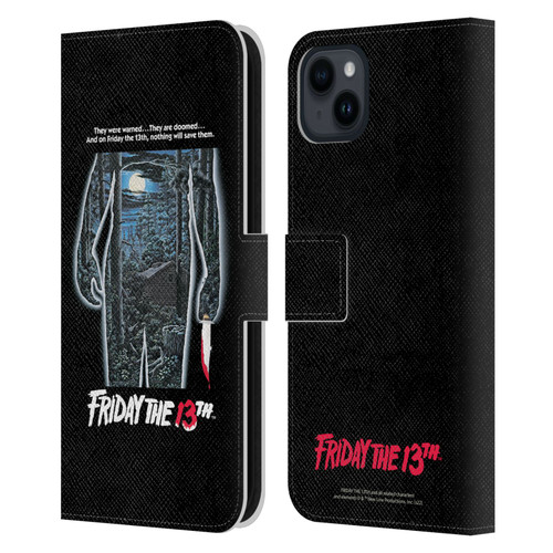 Friday the 13th 1980 Graphics Poster Leather Book Wallet Case Cover For Apple iPhone 15 Plus