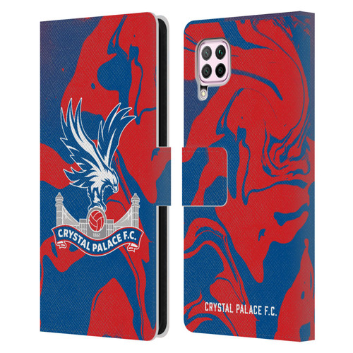 Crystal Palace FC Crest Red And Blue Marble Leather Book Wallet Case Cover For Huawei Nova 6 SE / P40 Lite