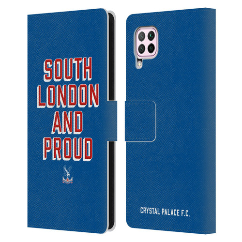 Crystal Palace FC Crest South London And Proud Leather Book Wallet Case Cover For Huawei Nova 6 SE / P40 Lite