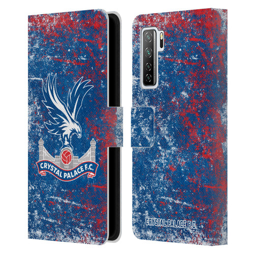 Crystal Palace FC Crest Distressed Leather Book Wallet Case Cover For Huawei Nova 7 SE/P40 Lite 5G