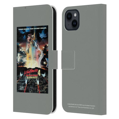 A Nightmare On Elm Street 4 The Dream Master Graphics Poster Leather Book Wallet Case Cover For Apple iPhone 15 Plus