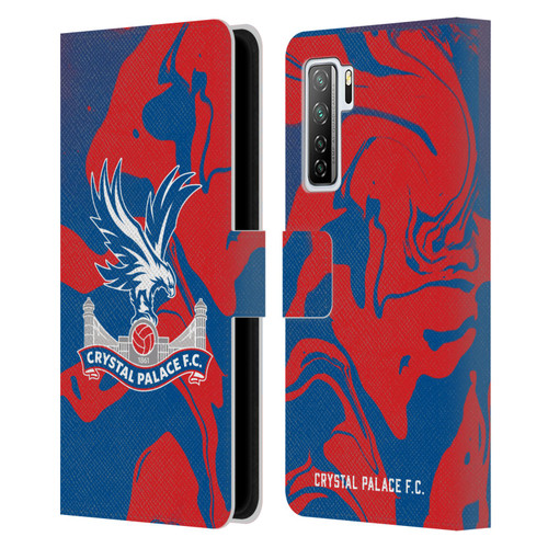 Crystal Palace FC Crest Red And Blue Marble Leather Book Wallet Case Cover For Huawei Nova 7 SE/P40 Lite 5G