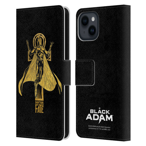 Black Adam Graphics Doctor Fate Leather Book Wallet Case Cover For Apple iPhone 15