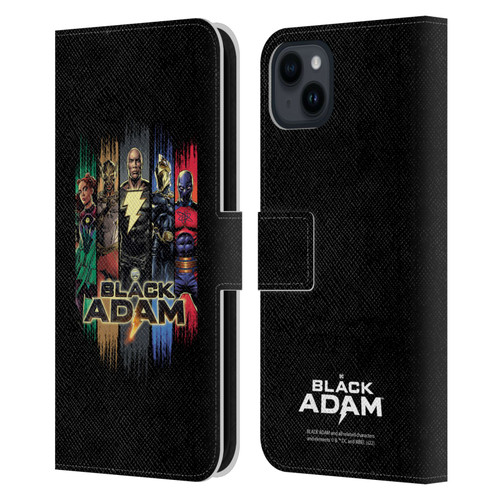 Black Adam Graphics Group Leather Book Wallet Case Cover For Apple iPhone 15 Plus