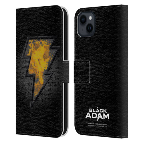 Black Adam Graphics Icon Leather Book Wallet Case Cover For Apple iPhone 15 Plus