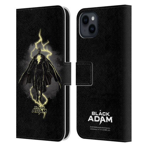 Black Adam Graphics Lightning Leather Book Wallet Case Cover For Apple iPhone 15 Plus