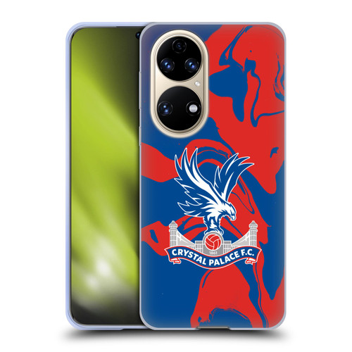 Crystal Palace FC Crest Red And Blue Marble Soft Gel Case for Huawei P50