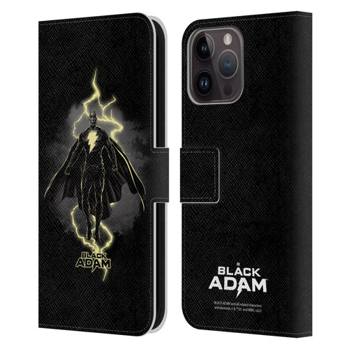 Black Adam Graphics Lightning Leather Book Wallet Case Cover For Apple iPhone 15 Pro Max