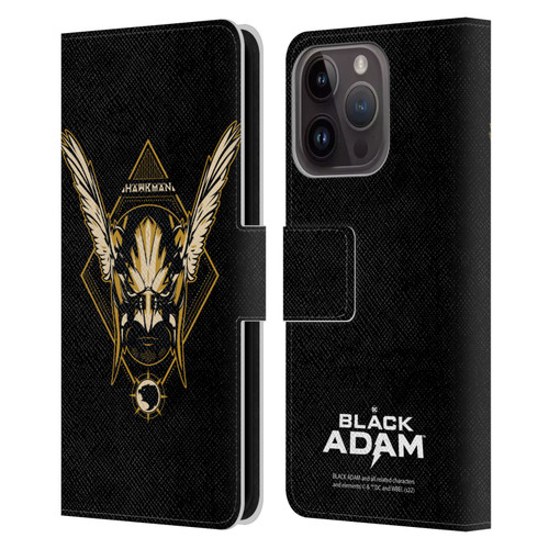 Black Adam Graphics Hawkman Leather Book Wallet Case Cover For Apple iPhone 15 Pro