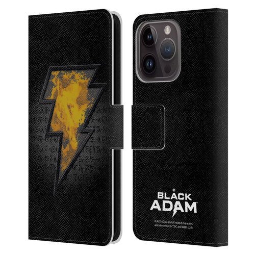 Black Adam Graphics Icon Leather Book Wallet Case Cover For Apple iPhone 15 Pro