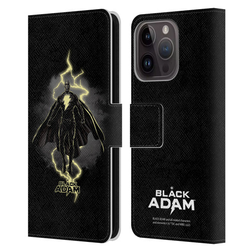 Black Adam Graphics Lightning Leather Book Wallet Case Cover For Apple iPhone 15 Pro