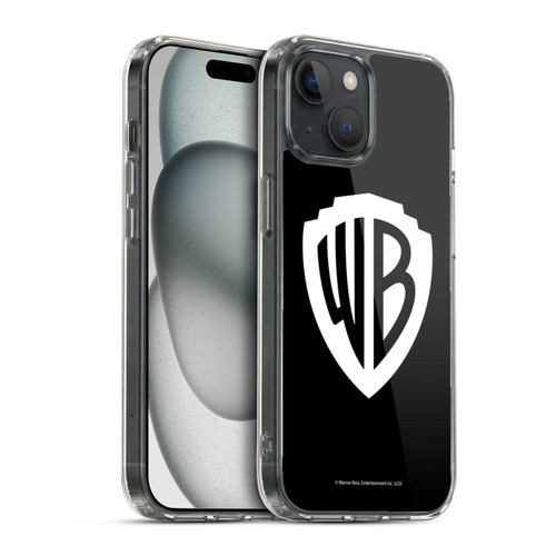 Warner Bros. Shield Logo Black Soft Gel Case for Apple iPhone 15 & MagSafe