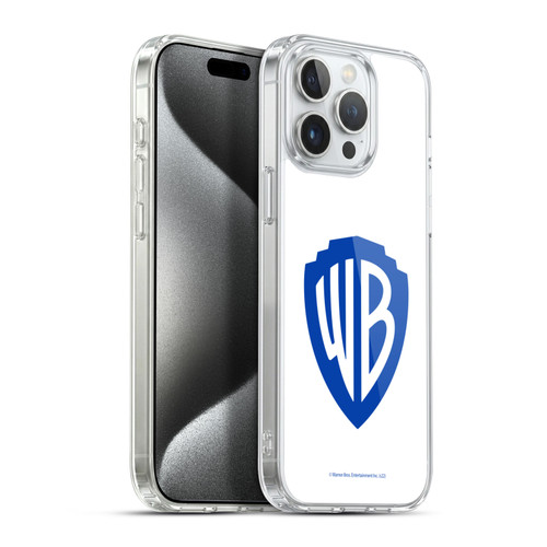 Warner Bros. Shield Logo White Soft Gel Case for Apple iPhone 15 Pro Max & MagSafe