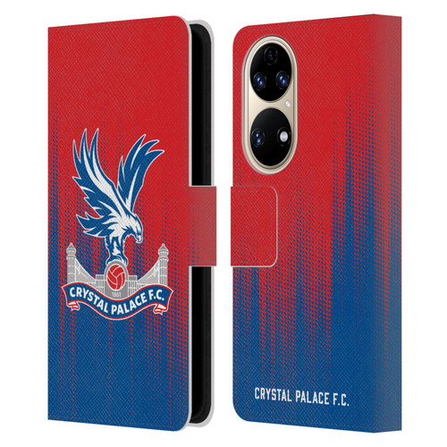 Crystal Palace FC Crest Halftone Leather Book Wallet Case Cover For Huawei P50