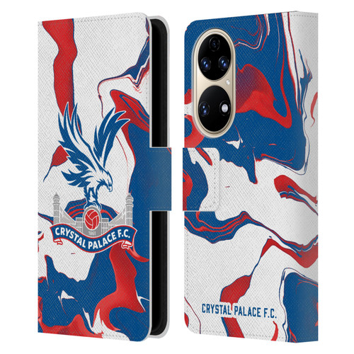 Crystal Palace FC Crest Marble Leather Book Wallet Case Cover For Huawei P50