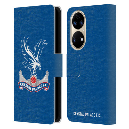 Crystal Palace FC Crest Plain Leather Book Wallet Case Cover For Huawei P50