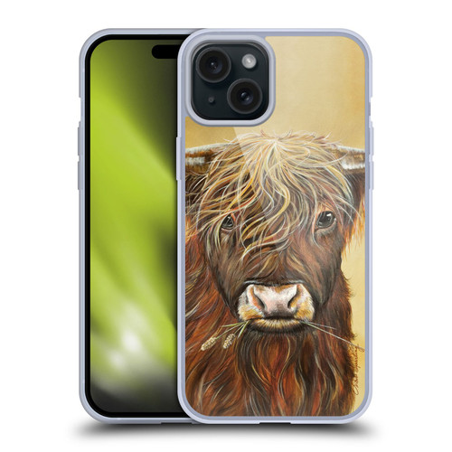 Lisa Sparling Creatures Highland Cow Fireball Soft Gel Case for Apple iPhone 15 Plus