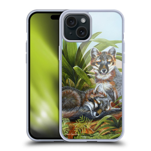 Lisa Sparling Creatures Red Fox Kits Soft Gel Case for Apple iPhone 15 Plus