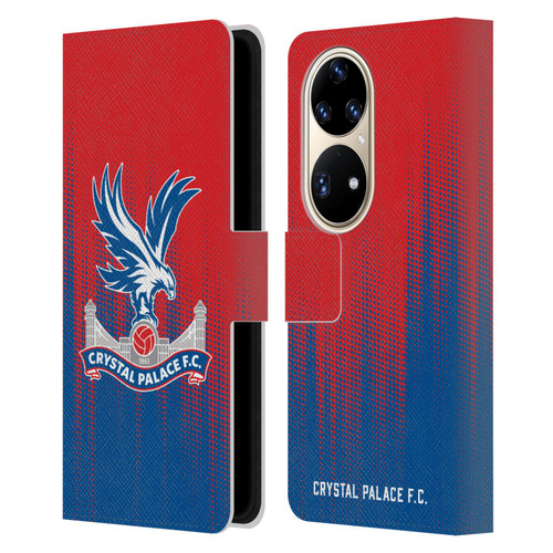 Crystal Palace FC Crest Halftone Leather Book Wallet Case Cover For Huawei P50 Pro