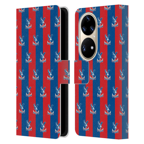 Crystal Palace FC Crest Pattern Leather Book Wallet Case Cover For Huawei P50 Pro
