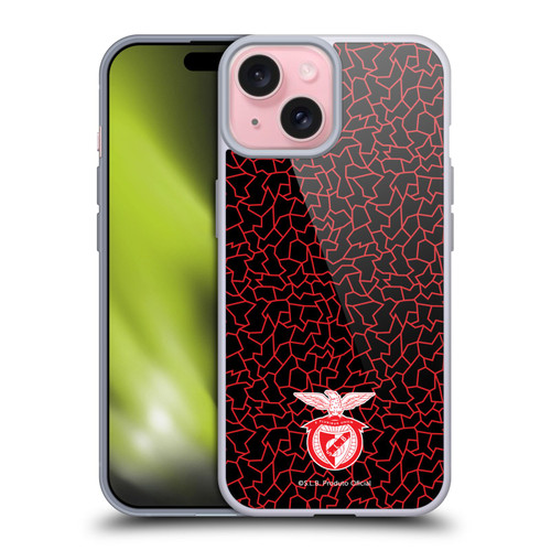 S.L. Benfica 2021/22 Crest Mosaic Pattern Soft Gel Case for Apple iPhone 15