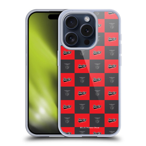 S.L. Benfica 2021/22 Crest Logo Pattern Soft Gel Case for Apple iPhone 15 Pro