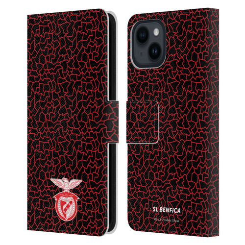 S.L. Benfica 2021/22 Crest Mosaic Pattern Leather Book Wallet Case Cover For Apple iPhone 15