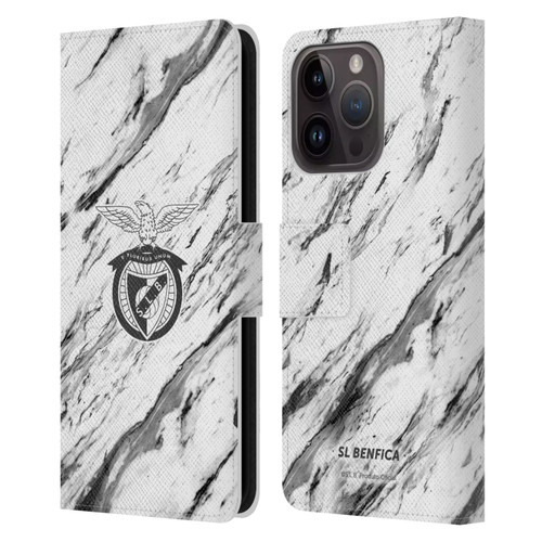 S.L. Benfica 2021/22 Crest Marble Leather Book Wallet Case Cover For Apple iPhone 15 Pro