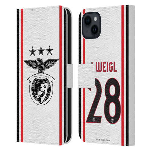 S.L. Benfica 2021/22 Players Away Kit Julian Weigl Leather Book Wallet Case Cover For Apple iPhone 15 Plus