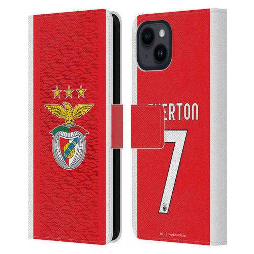 S.L. Benfica 2021/22 Players Home Kit Everton Soares Leather Book Wallet Case Cover For Apple iPhone 15