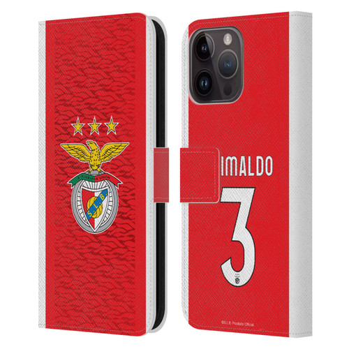 S.L. Benfica 2021/22 Players Home Kit Álex Grimaldo Leather Book Wallet Case Cover For Apple iPhone 15 Pro Max